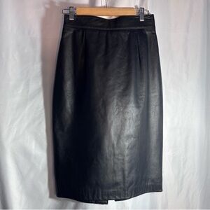 Danier Black Real Leather Pencil Skirt Size 8